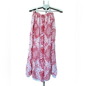 Style & Co. Red and White Rayon Skirt
